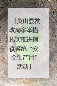 英山县发改局多举措扎实推进粮食系统“安全生产月”活动