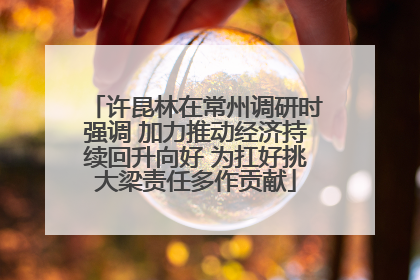 许昆林在常州调研时强调 加力推动经济持续回升向好 为扛好挑大梁责任多作贡献