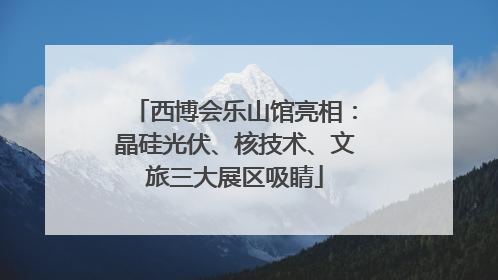 西博会乐山馆亮相：晶硅光伏、核技术、文旅三大展区吸睛