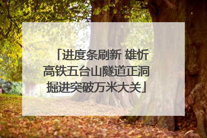 进度条刷新 雄忻高铁五台山隧道正洞掘进突破万米大关