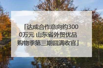 达成合作意向约3000万元 山东省外贸优品购物季第三期圆满收官