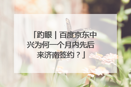 趵眼｜百度京东中兴为何一个月内先后来济南签约？