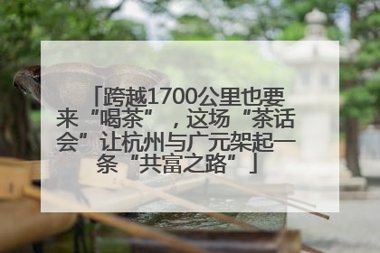 跨越1700公里也要来“喝茶”，这场“茶话会”让杭州与广元架起一条“共富之路”