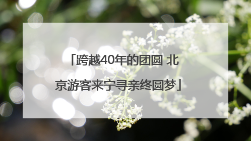 跨越40年的团圆 北京游客来宁寻亲终圆梦