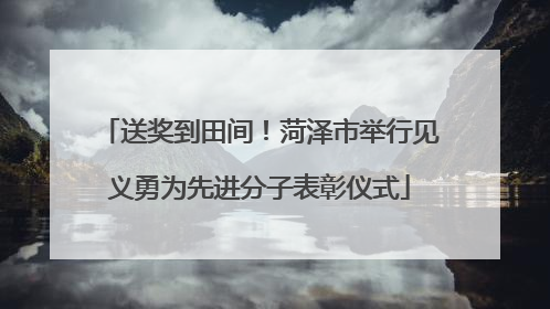 送奖到田间!菏泽市举行见义勇为先进分子表彰仪式