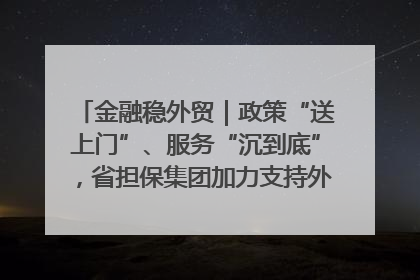 金融稳外贸｜政策“送上门”、服务“沉到底”，省担保集团加力支持外经贸高质量发展