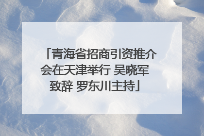 青海省招商引资推介会在天津举行 吴晓军致辞 罗东川主持