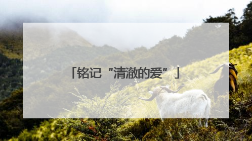 铭记“清澈的爱”