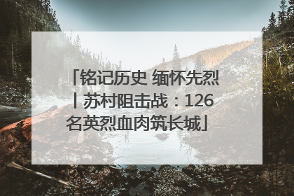 铭记历史 缅怀先烈丨苏村阻击战：126名英烈血肉筑长城