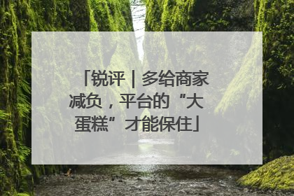锐评｜多给商家减负，平台的“大蛋糕”才能保住