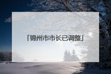 锦州市市长已调整
