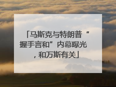 马斯克与特朗普“握手言和”内幕曝光，和万斯有关