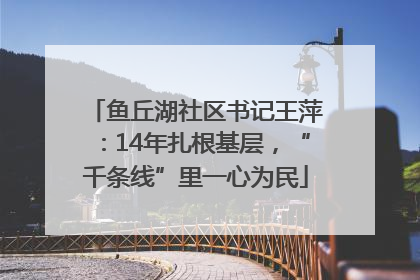 鱼丘湖社区书记王萍：14年扎根基层，“千条线”里一心为民