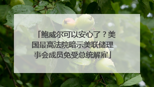 鲍威尔可以安心了？美国最高法院暗示美联储理事会成员免受总统解雇