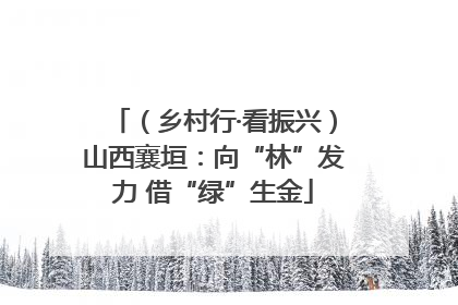 （乡村行·看振兴）山西襄垣：向“林”发力 借“绿”生金