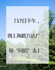 17日下午，到上海路万达广场“问招”去