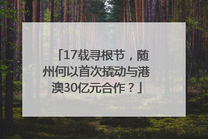 17载寻根节，随州何以首次撬动与港澳30亿元合作？