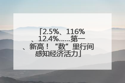 2.5%、116%、12.4%……第一、新高！“数”里行间感知经济活力