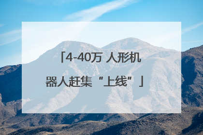 4-40万 人形机器人赶集“上线”