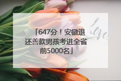 647分！安徽退还善款男孩考进全省前5000名