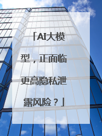 AI大模型，正面临更高隐私泄露风险？