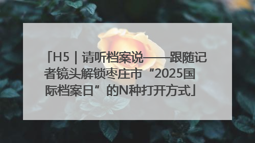 H5｜请听档案说——跟随记者镜头解锁枣庄市“2025国际档案日”的N种打开方式